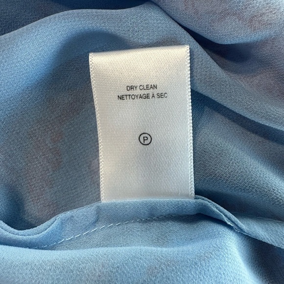 A.L.C Blue Foley Silk Blend High Neck Floral Top Blouse Blue & Red Multi Size 10 - Picture 6 of 6